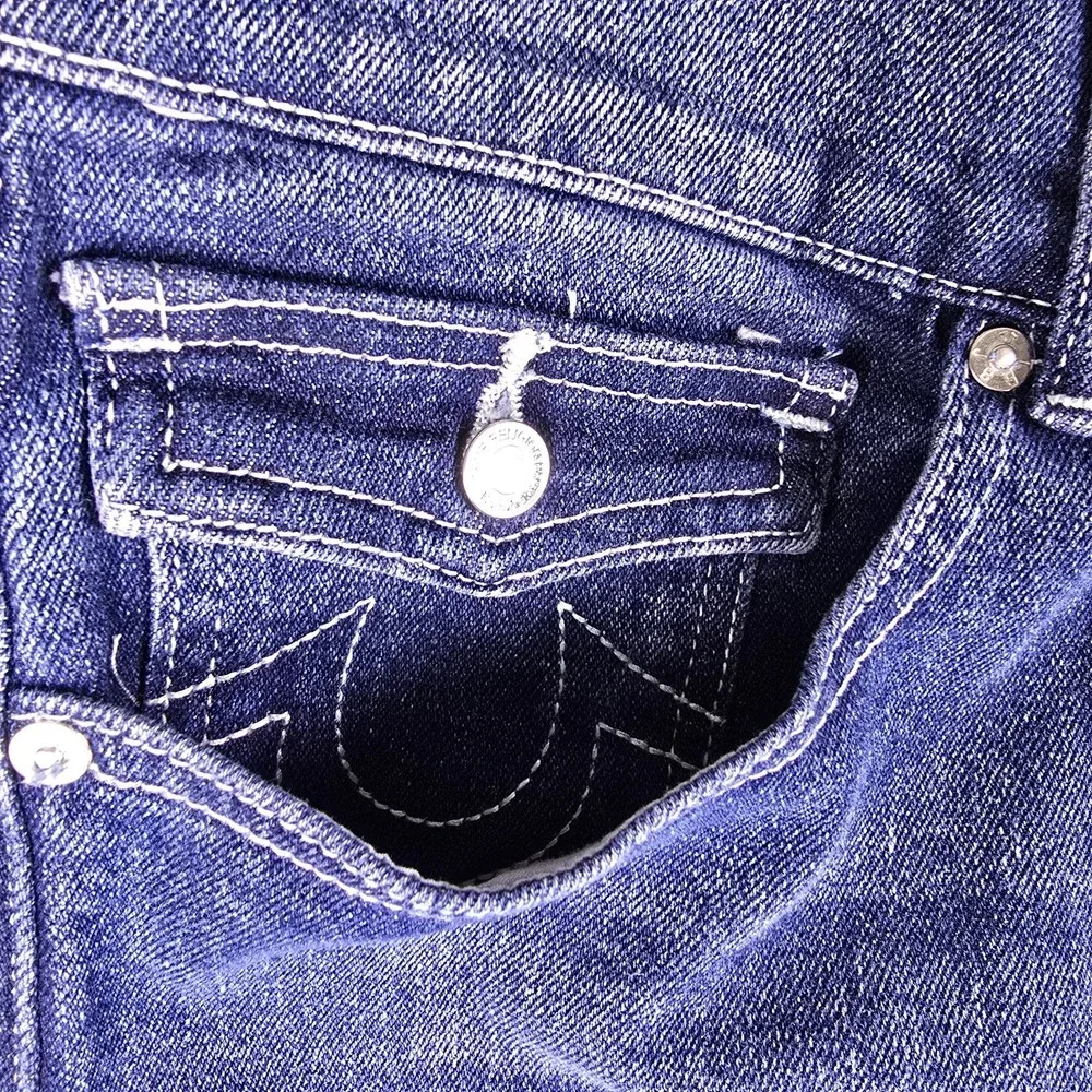 True Religion Ricky Jeans Flap Pocket Men 33 Relaxed Straight Pants Medium Flake